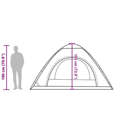 vidaXL 5-personers campingtelt vandtæt quick-release grøn