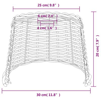 vidaXL lampeskærm til loftlampe Ø30x20 cm flet hvid