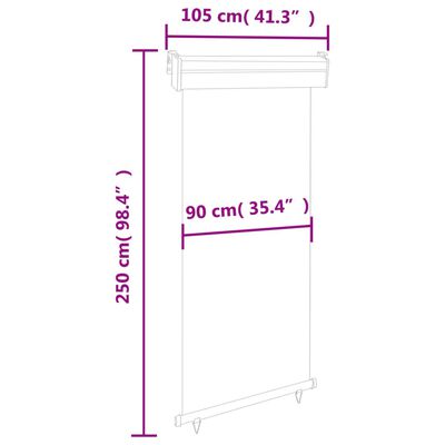 vidaXL sidemarkise til altan 105x250 cm grå