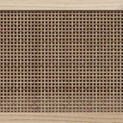 vidaXL tv-bord 105x30x40 cm massivt fyrretræ og naturlig rattan brun