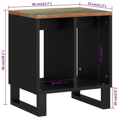 vidaXL sidebord 40x31x46 cm massivt genbrugstræ og konstrueret træ