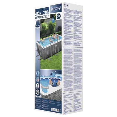 Bestway Power Steel swimmingpoolsæt 412x201x122 cm rektangulær