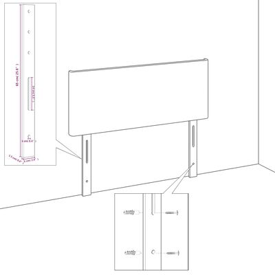 vidaXL sengegavl med LED-lys 160x5x78/88 cm stof gråbrun