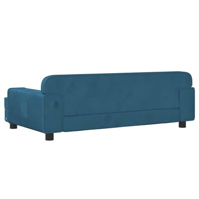 vidaXL sofa til børn 90x53x30 cm velour blå