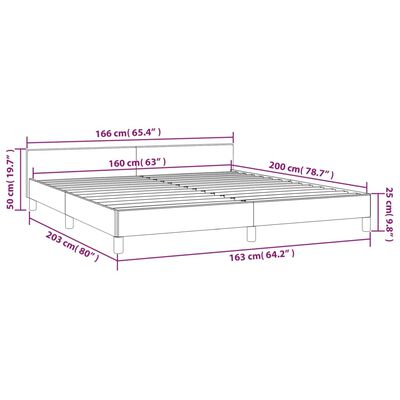 vidaXL sengeramme uden madras 160x200 cm stof mørkebrun