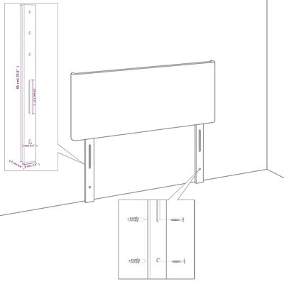 vidaXL sengegavl 90x5x78/88 cm stof mørkegrå