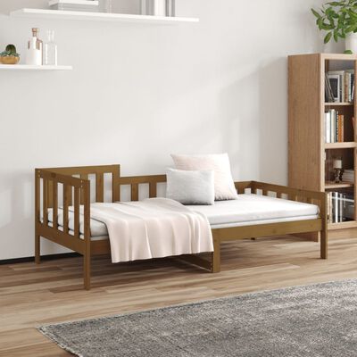 vidaXL daybed 90x190 cm massivt fyrretræ gyldenbrun