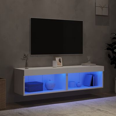 vidaXL tv-borde med LED-lys 2 stk. 60x30x30 cm hvid