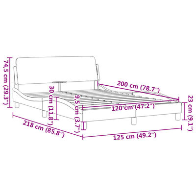 vidaXL sengeramme med sengegavl 120x200 cm fløjl mørkegrøn