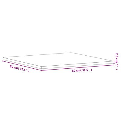 vidaXL bordplade 80x80x2,5 cm firkantet massivt bøgetræ