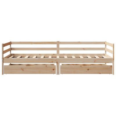 vidaXL daybed med skuffer 90x200 cm massivt fyrretræ