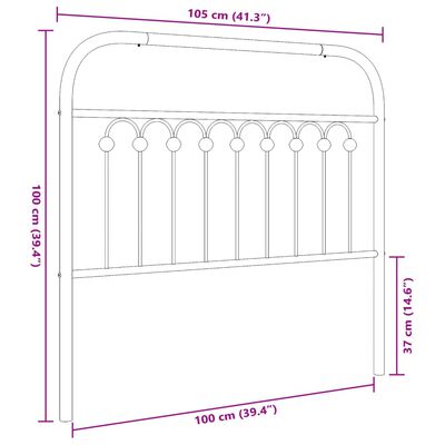 vidaXL sengegavl 100 cm metal hvid