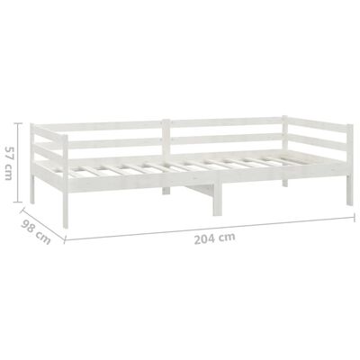 vidaXL daybed med madras 90x200 cm massivt fyrretræ hvid