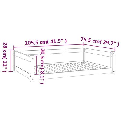 vidaXL hundeseng 105,5x75,5x28 cm massivt fyrretræ