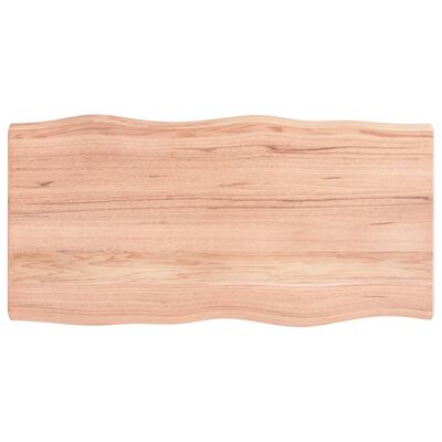 vidaXL bordplade 100x50x(2-4) cm naturlig kant behandlet træ lysebrun