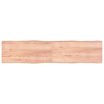 vidaXL bordplade 220x50x(2-6) cm naturlig kant behandlet træ lysebrun