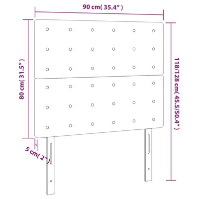 vidaXL sengegavle 2 stk. 90x5x78/88 cm kunstlæder hvid