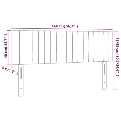 vidaXL sengegavle 2 stk. 72x5x78/88 cm stof lysegrå