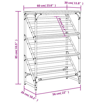 vidaXL skoreol 60x30x85 cm konstrueret træ sonoma-eg