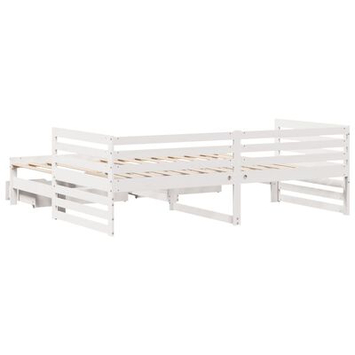 vidaXL daybed med skuffer 90x200 cm massivt fyrretræ hvid