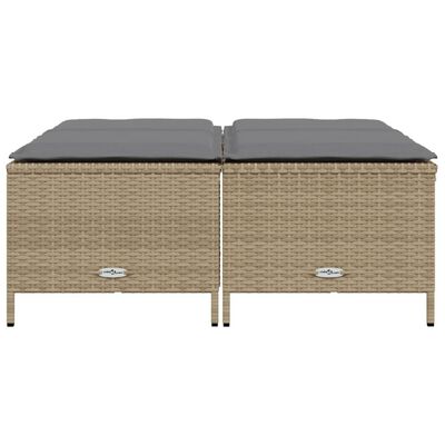 vidaXL haveskamler 4 stk. med hynder polyrattan beige