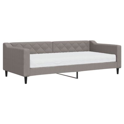 vidaXL daybed med madras 90x200 cm stof gråbrun