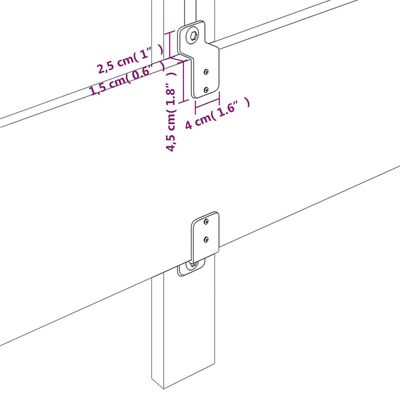 vidaXL sengegavl med kanter 93x23x78/88 cm kunstlæder sort