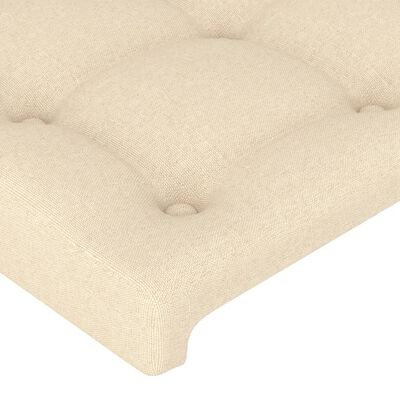 vidaXL sengegavl med kanter 83x23x78/88 cm stof cremefarvet