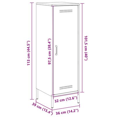 vidaXL skab 36x39x113 cm stål olivengrøn