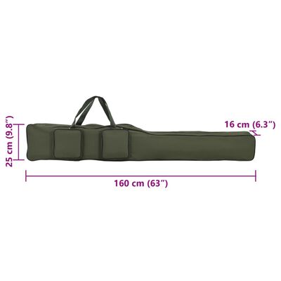 vidaXL stangtaske 160 cm oxfordstof mørkegrøn