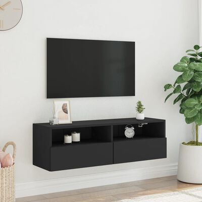 vidaXL væghængt tv-bord 100x30x30 cm konstrueret træ sort