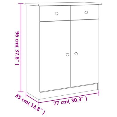 vidaXL sengebord ALTA 77x35x96 cm massivt fyrretræ