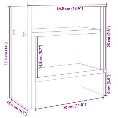 vidaXL dueslag 34,5x15,5x35,5 cm konstrueret træ betongrå