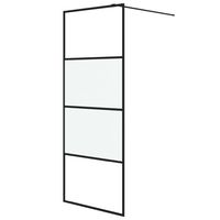 vidaXL brusevæg 80x195 cm halvmatteret sikkerhedsglas sort