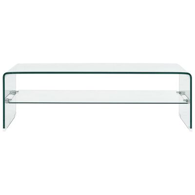 vidaXL sofabord 98 x 45 x 31 cm hærdet glas transparent