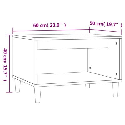 vidaXL sofabord 60x50x40 cm konstrueret træ hvid højglans