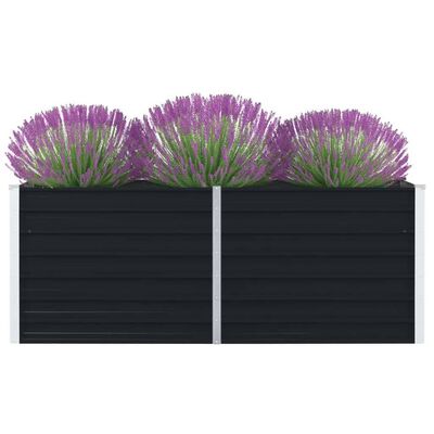 vidaXL hævet blomsterbed 160 x 80 x 45 cm galvaniseret stål antracit