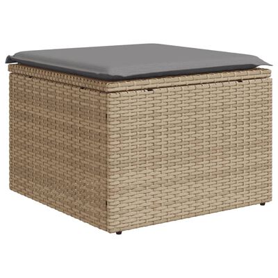 vidaXL havesofasæt 8 dele med hynder polyrattan beige