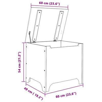 vidaXL opbevaringsboks med låg RANA 60x49x54 cm massivt fyrretræ hvid