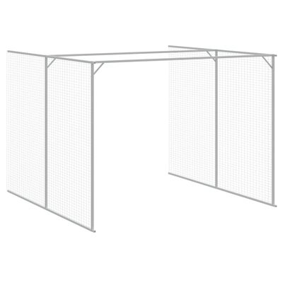 vidaXL hundehus med løbegård 214x457x181 cm galvaniseret stål antracit