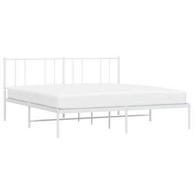 vidaXL sengeramme med sengegavl 183x213 cm metal hvid