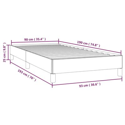 vidaXL sengeramme 90x190 cm stof blå