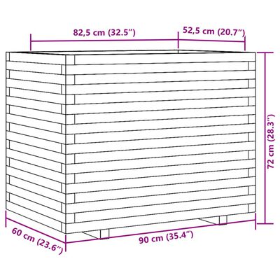 vidaXL plantekasse 90x60x72 cm imprægneret fyrretræ