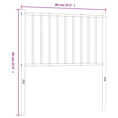 vidaXL sengegavl 75 cm metal sort