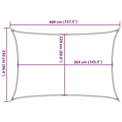 vidaXL solsejl 4x2,5 m 100 % polyesterstof sandfarvet