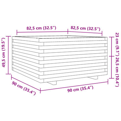 vidaXL plantekasse 90x90x49,5 cm imprægneret fyrretræ