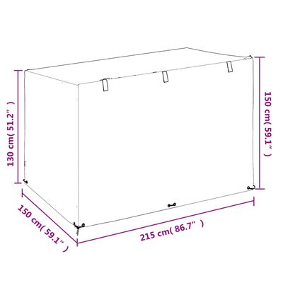 vidaXL overtræk til gyngebænk 215x150x130/150 cm 12 øjer polyethylen