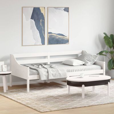 vidaXL daybed uden madras 90x200 cm massivt fyrretræ hvid