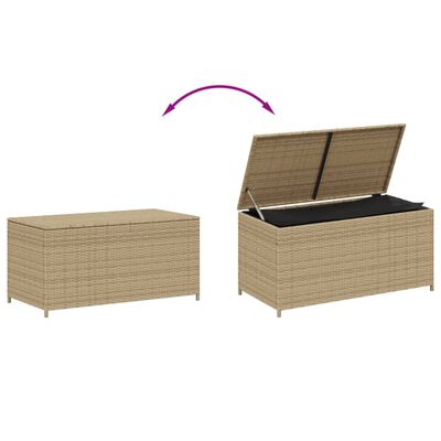 vidaXL opbevaringsboks til haven 190 l polyrattan beige