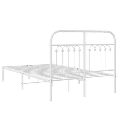 vidaXL sengeramme med sengegavl 120x190 cm metal hvid